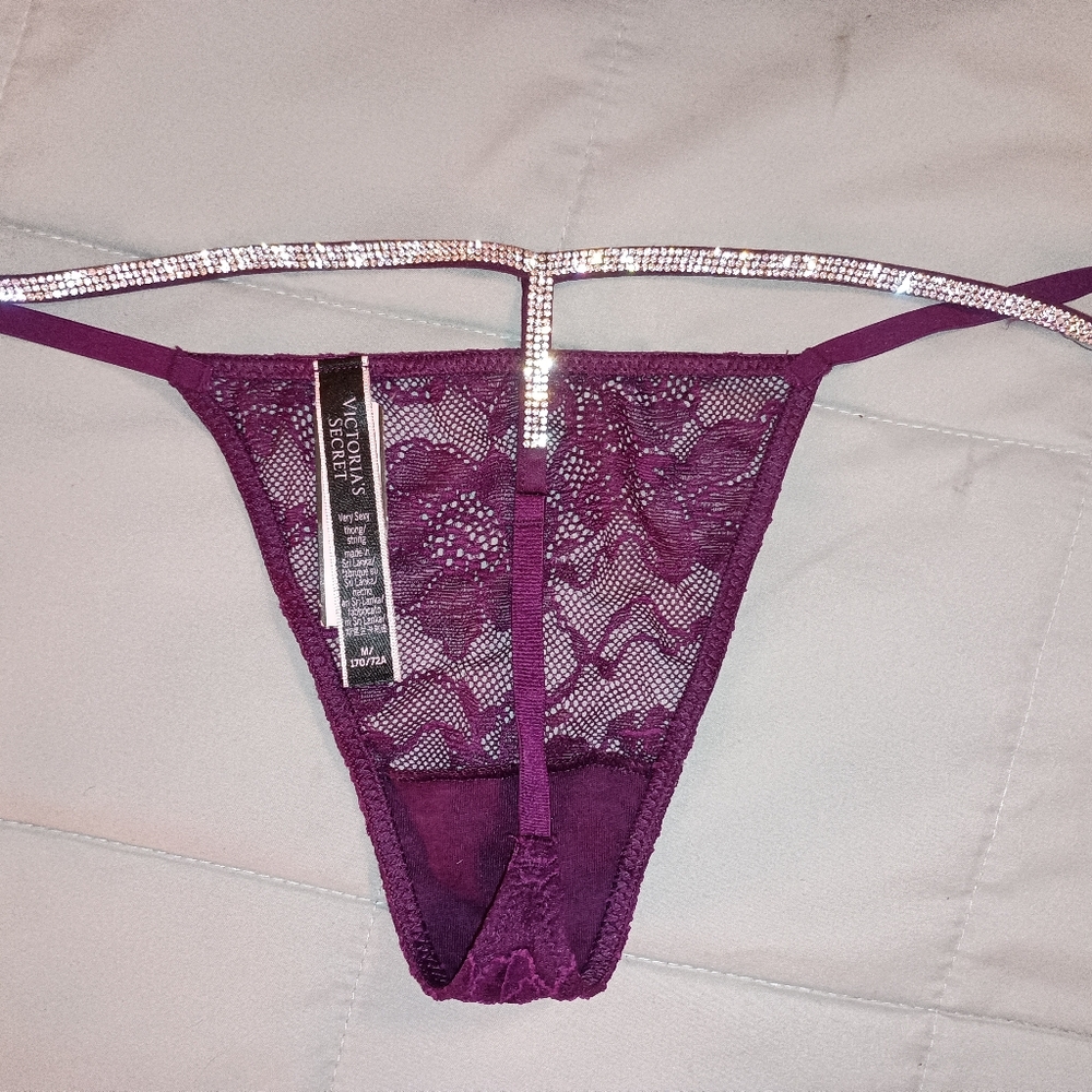 NWT rhinestone thong